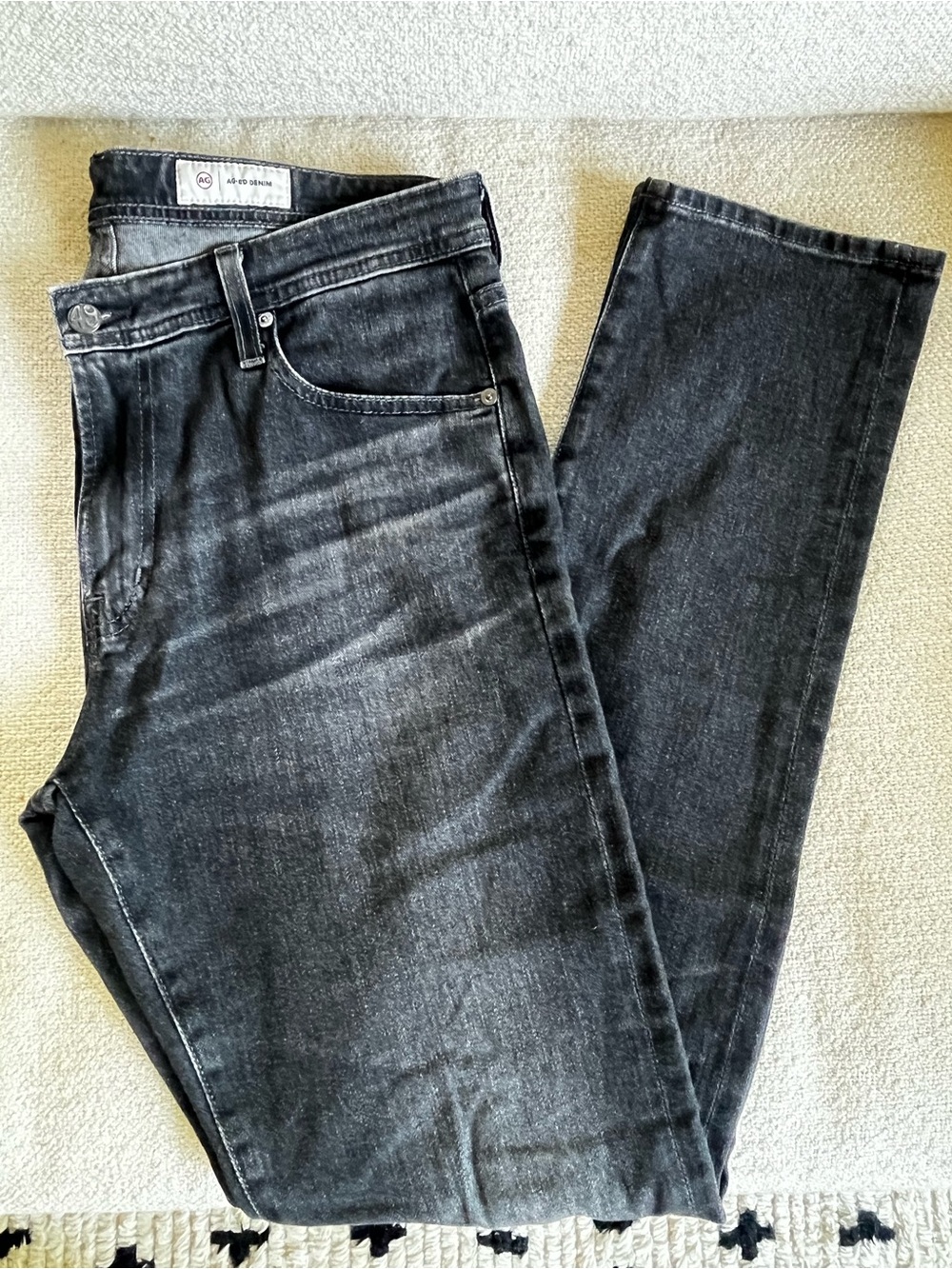 Ag Adriano Goldschmied Men's Tellis Modern Slim Washed Black Jeans